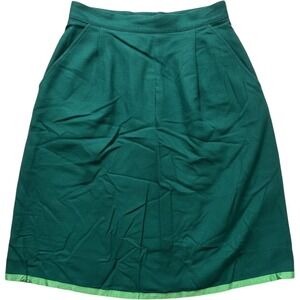 Vintage Wardrobe Maker Forest Green Wool Blend Culottes Wide Leg Crop Pants 12